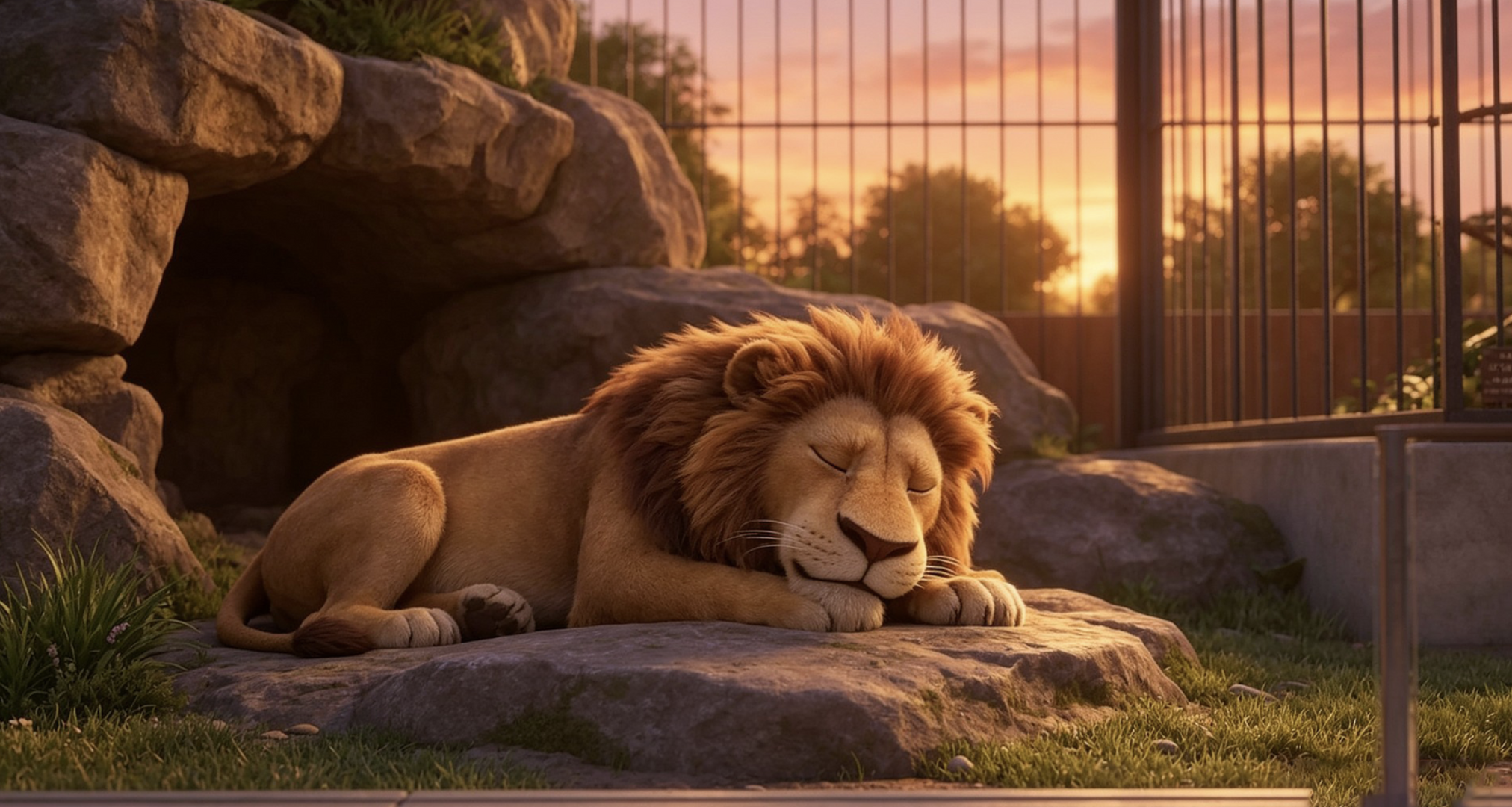 Animation of lion sleeping